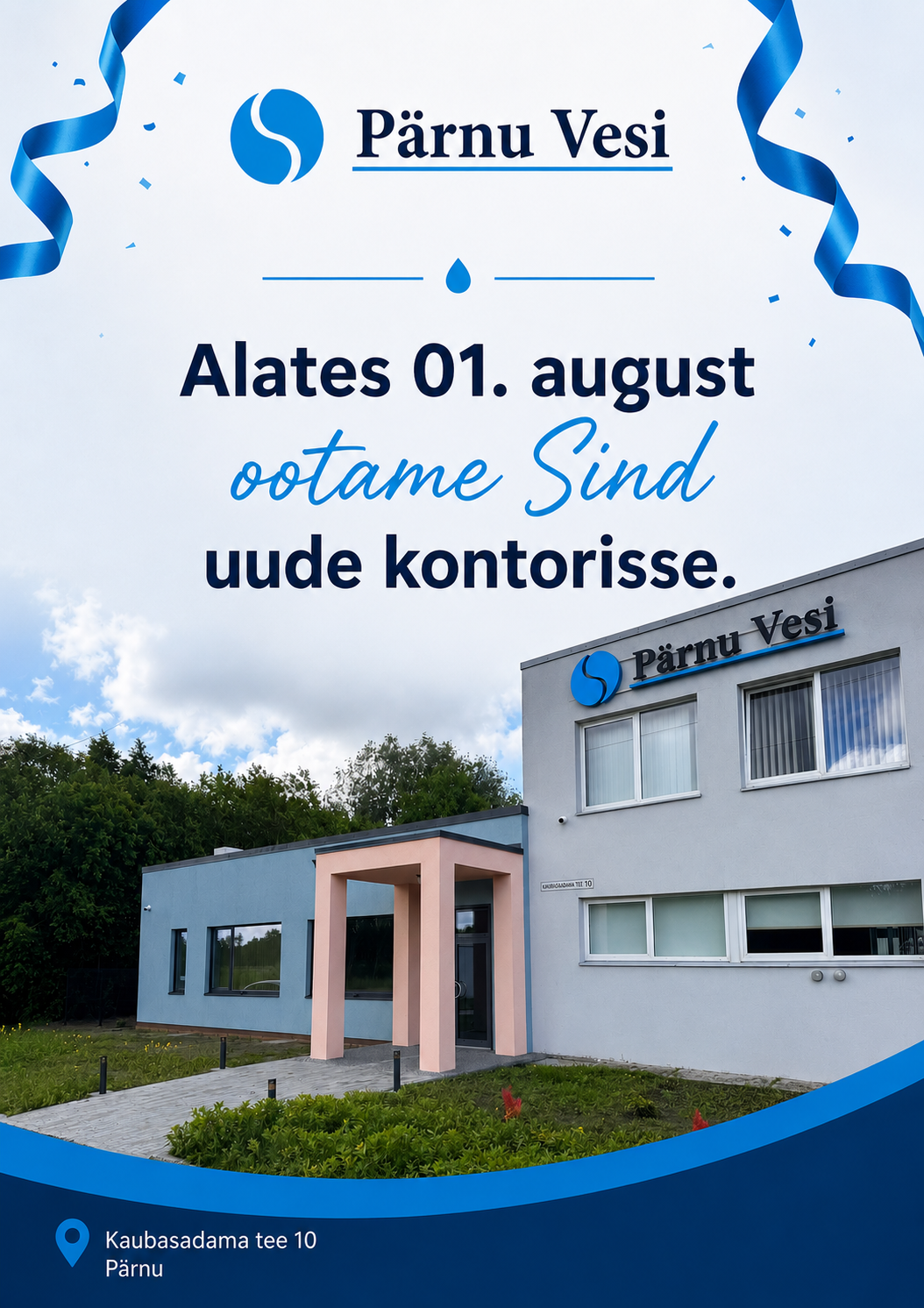 Hea klient! Anname teada, et alates 01.08.2026 võtame kliente vastu ainult Kaubasadama tee 10, Pärnu linn. Vingi tn 13, Pärnu linn asuv kontorihoone suletakse.
